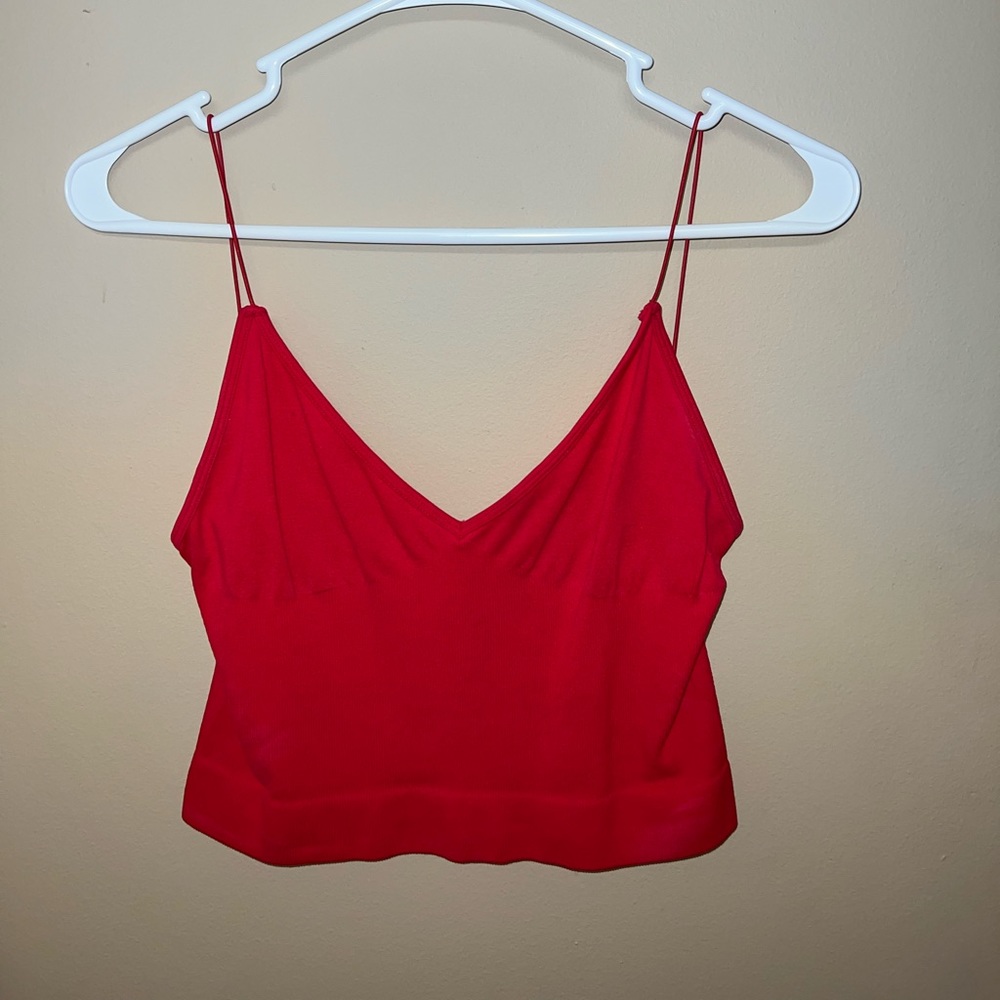 Red Free People Ribbed Brami